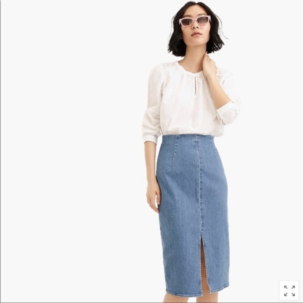 J. Crew Blue Pencil Skirt